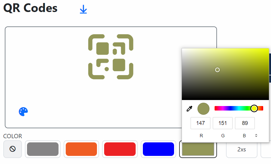 Settings Colours